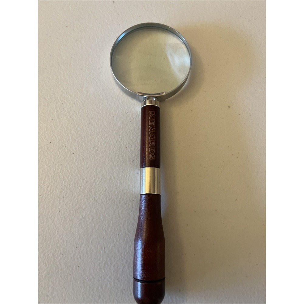 Menards Magnifier & 5 Bit Screwdriver Set Combo 4x Magnification Wood Handle